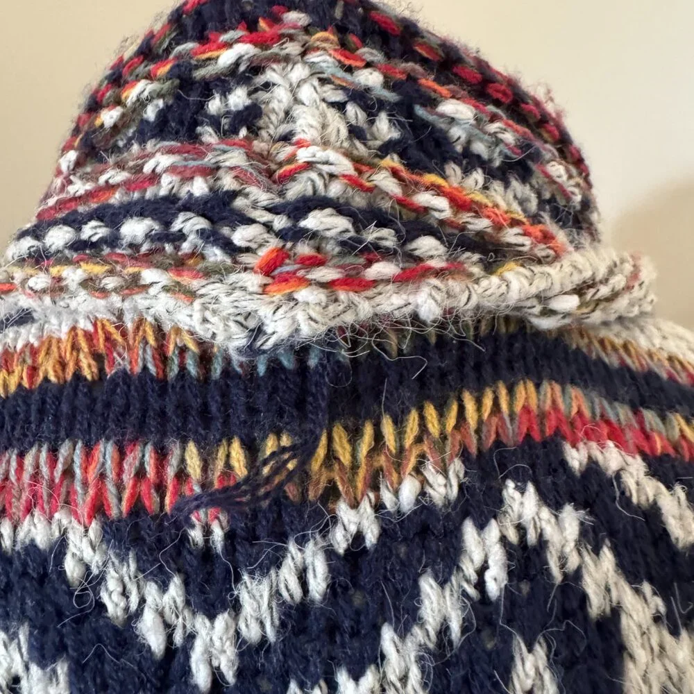 Coco Y Club Grandpa Cardigan Tribal Pattern Fringe Long Sweater L - Picture 7 of 10